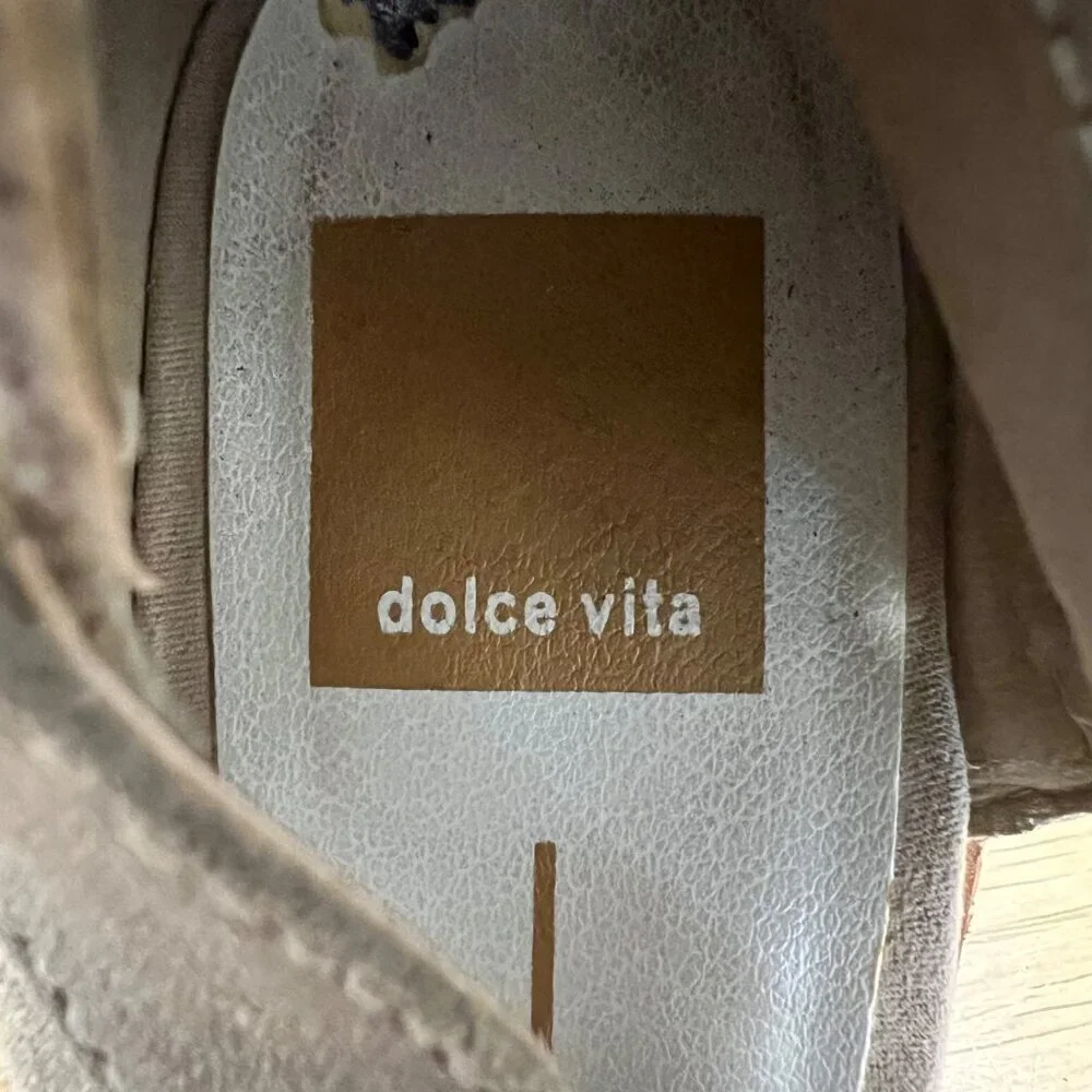 Dolce Vita Women’s Ankle Boots Heeled Beige Size 8.5 Zip